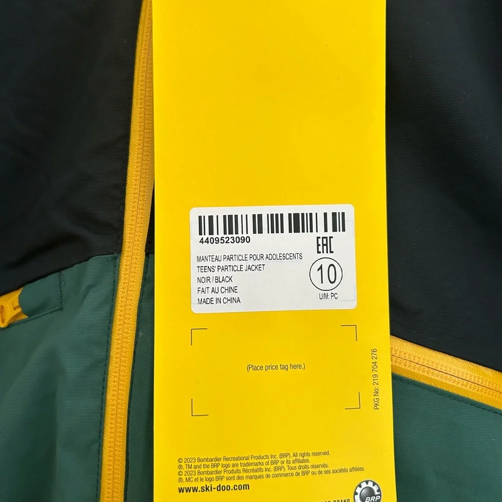 Ski-Doo Kids' Black‎ and Green particle jacket